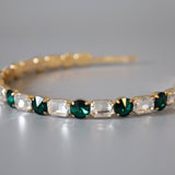 Gold Green Studs Headband