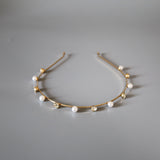 Gold Metal Pearl Headband