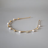 Gold Metal Pearl Headband