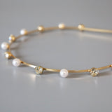 Gold Metal Pearl Headband