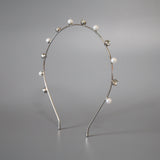 Silver Metal Pearl Headband