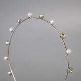 Silver Metal Pearl Headband