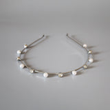 Silver Metal Pearl Headband