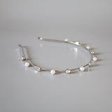 Silver Metal Pearl Headband