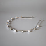 Silver Metal Pearl Headband