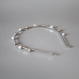 Silver Metal Pearl Headband
