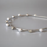 Silver Metal Pearl Headband