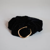 Black Velour Buckle Scrunchie
