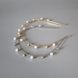 Silver Metal Pearl Headband