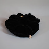 Black Velour Buckle Scrunchie