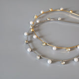 Silver Metal Pearl Headband