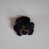 Mulberry Purple Velour Buckle Scrunchie