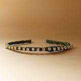 Narrow Headband Green Gold Studs