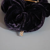 Mulberry Purple Velour Buckle Scrunchie