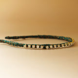 Narrow Headband Green Gold Studs