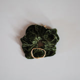 Moss Green Velour Buckle Scrunche