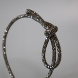 Black Crystal Ribbon Headband