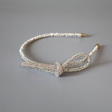 Silver Crystal Ribbon Headband