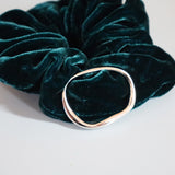 Dark Green Velour Buckle Scrunchie
