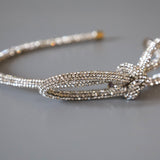 Silver Crystal Ribbon Headband