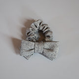 Herringbone Grey Ribbon Scrunchie