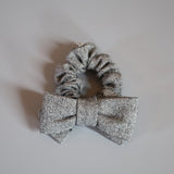 Herringbone Grey Ribbon Scrunchie