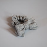 Herringbone Grey Ribbon Scrunchie