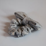 Herringbone Grey Ribbon Scrunchie