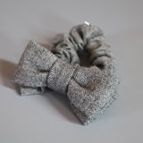 Herringbone Grey Ribbon Scrunchie