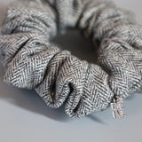 Herringbone Grey Mini Scrunchie