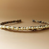 Narrow Headband Brown Pearl