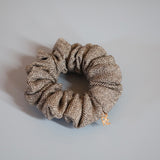 Herringbone Brown Mini Scrunchie