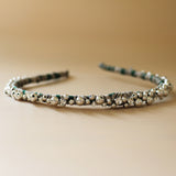 Narrow Headband Green Silver