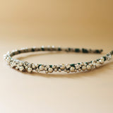 Narrow Headband Green Silver