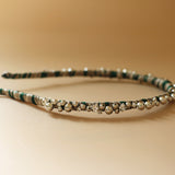 Narrow Headband Green Silver