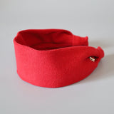 Wide Headband Red Rib-Knit
