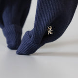 Wide Headband Navy Rib-Knit