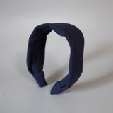 Wide Headband Navy Rib-Knit