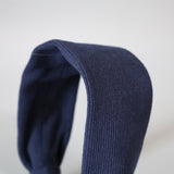 Wide Headband Navy Rib-Knit