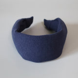 Wide Headband Navy Rib-Knit