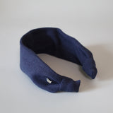 Wide Headband Navy Rib-Knit