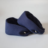 Wide Headband Navy Rib-Knit