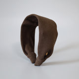 Wide Headband Brown Rib-Knit