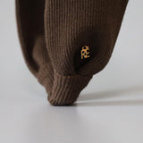 Wide Headband Brown Rib-Knit