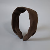 Wide Headband Brown Rib-Knit