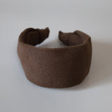 Wide Headband Brown Rib-Knit