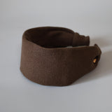 Wide Headband Brown Rib-Knit
