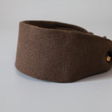 Wide Headband Brown Rib-Knit