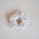 Brushed Velour Ivory Mini Scrunchie
