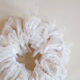 Brushed Velour Ivory Mini Scrunchie